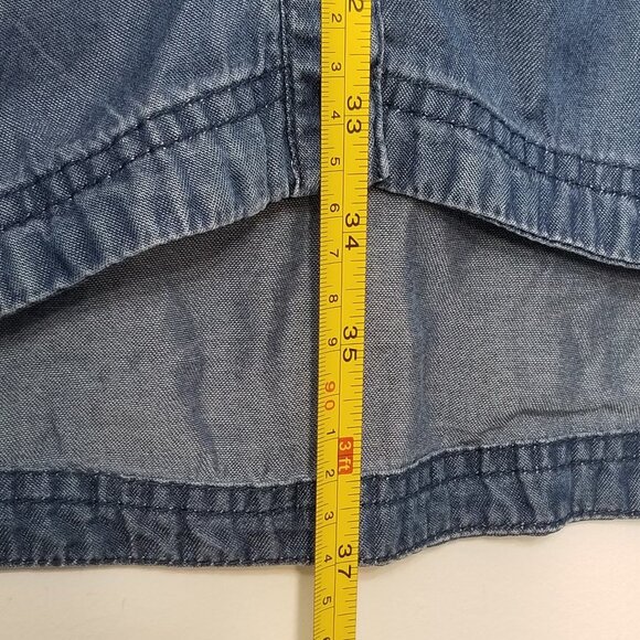 Max Jeans Blue Chambray Lightweight  Long Sleeve Button Down Shirt Dress Size XS - Picture 10 of 13